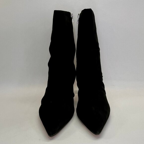 Dolce Vita Fernly Onyx Suede Boots Size 6.5 Black Mid Calf Zip Stiletto Heel - Picture 6 of 13